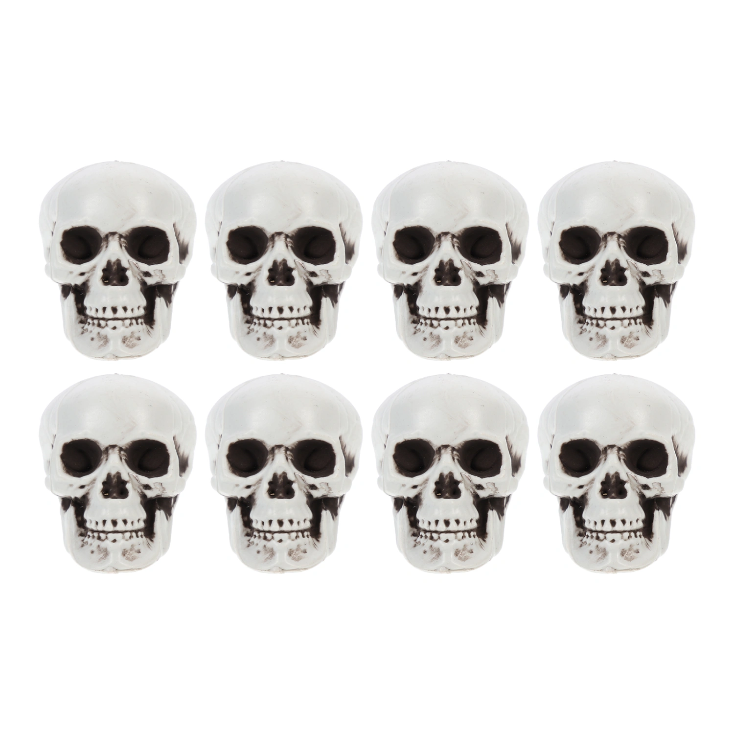 8Pcs Halloween Skull Head Ornament Creepy Skull Head Model Party Accessories