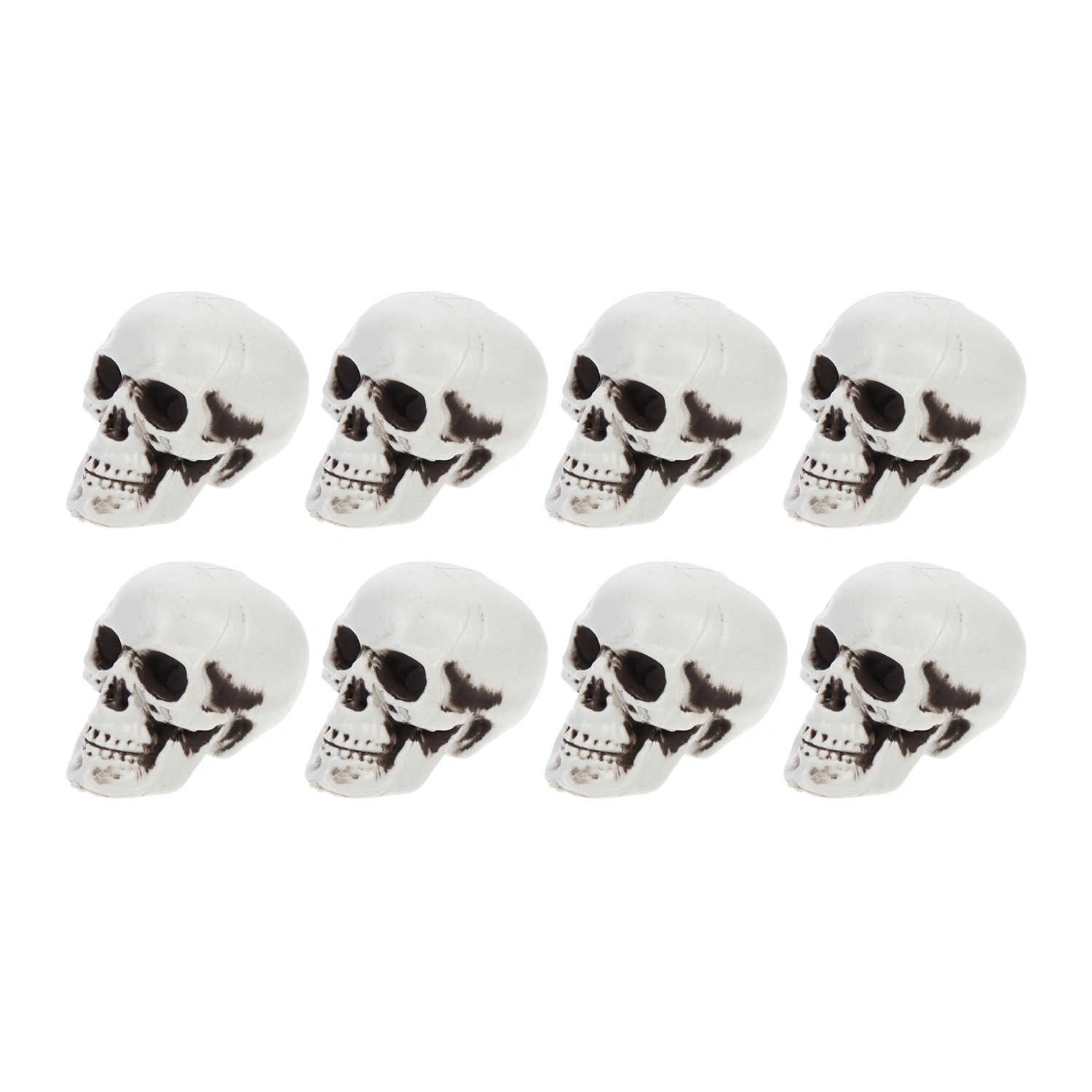 8Pcs Halloween Skull Head Ornament Creepy Skull Head Model Party Accessories