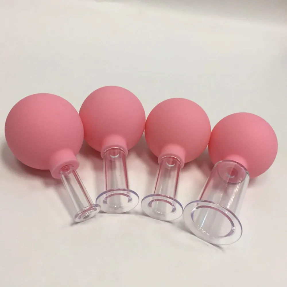 4pcs  Rubber Head Vacuum Cupping Cups Kit Vacuum Cans Suction Therapy Massage Cups