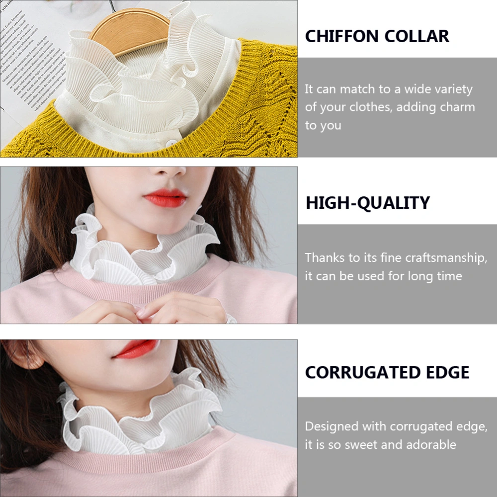 1pc Girls All-match False Chiffon Collar Sweet Ruffled Collar Chiffon Collar