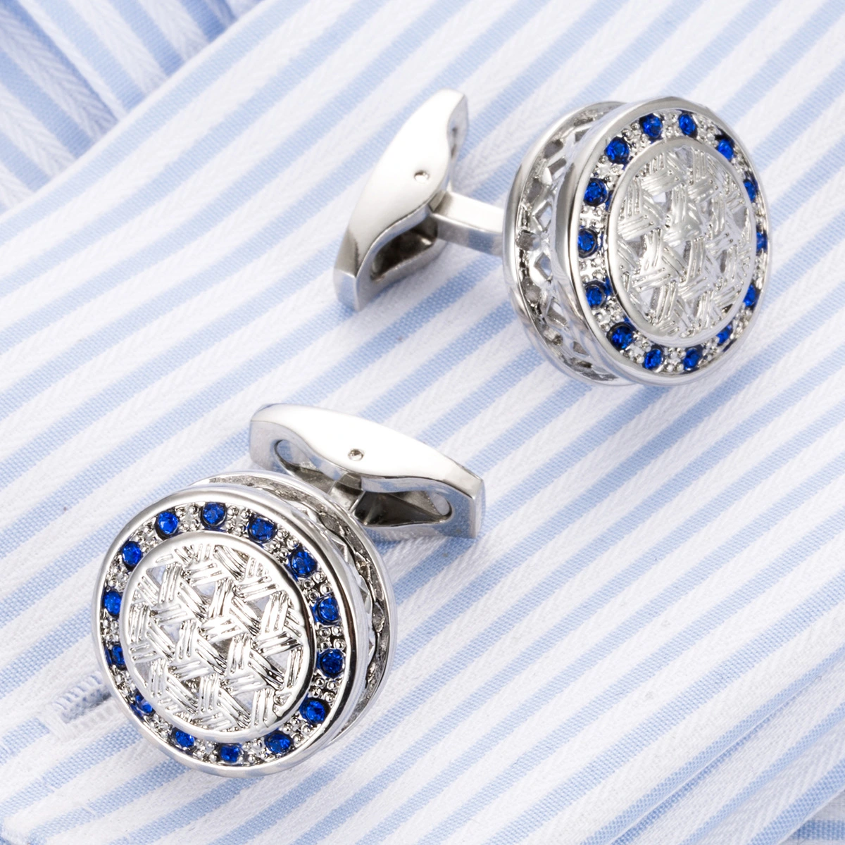 1 Pair of Suit Cuff Links Shirt Cufflinks Round Shape Cufflinks for Men