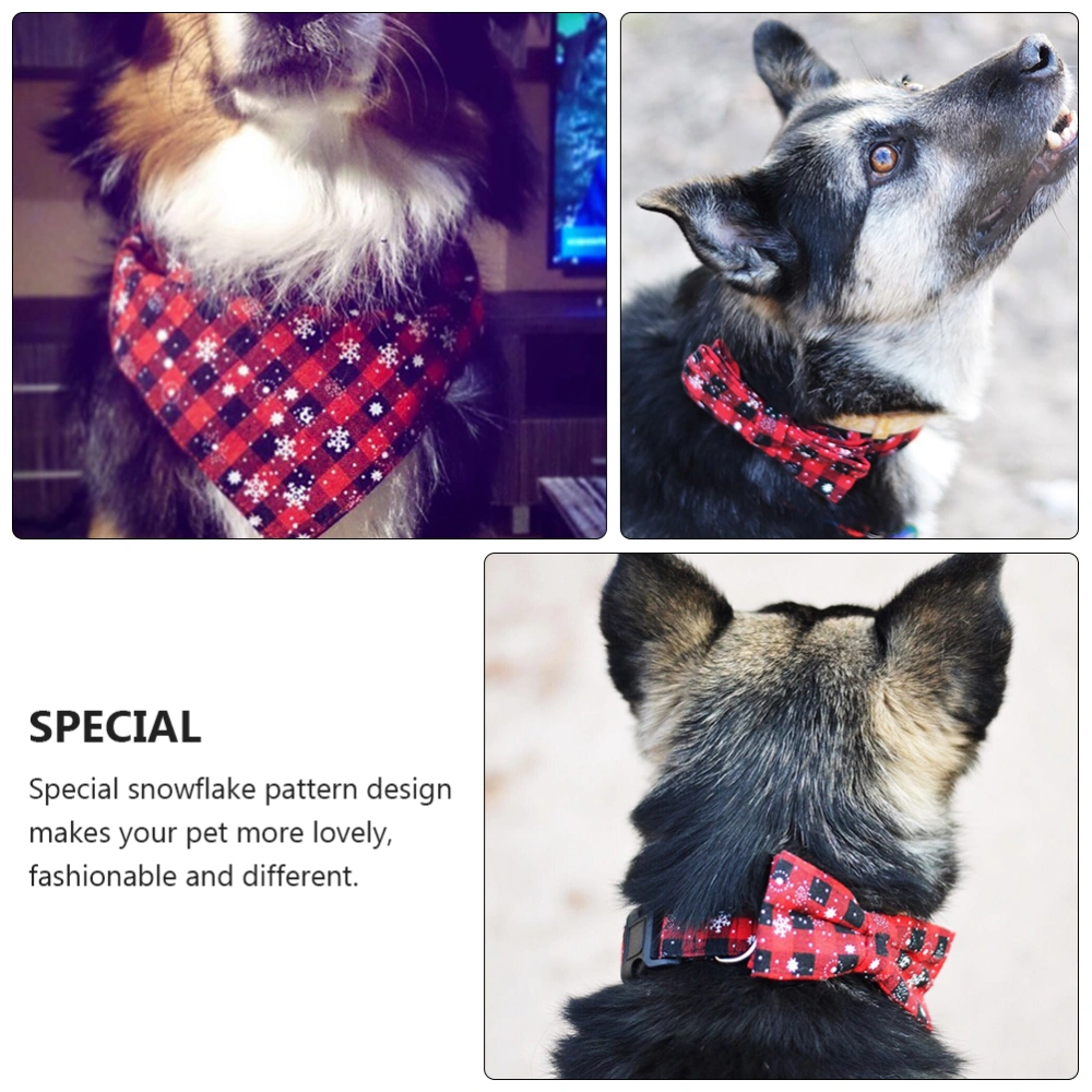 6pcs Chic Pet Bowknot Collar Adjustable Necklace Triangle Towel Hat for Pet Dog