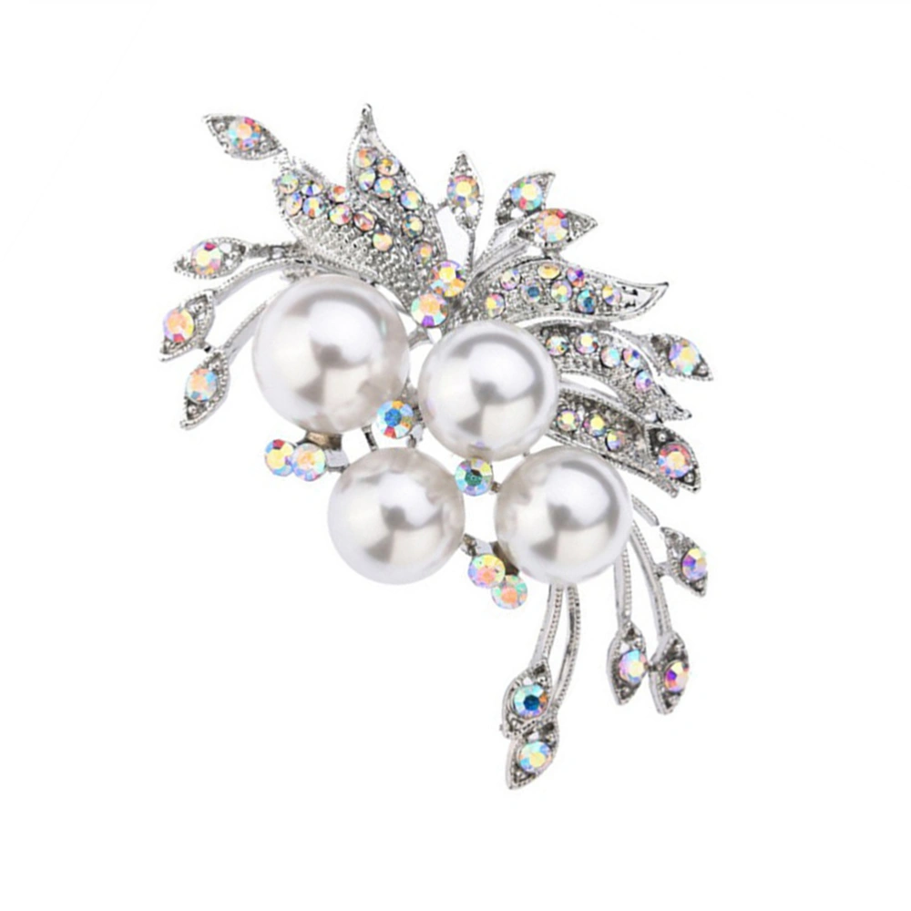 1PC Simple Brooch Pin Exquisite Pearl Rhinestone Brooch Creative Evening Dress Corsage Women Clothing Accessories for Lady Madam Girl Clothes Decor