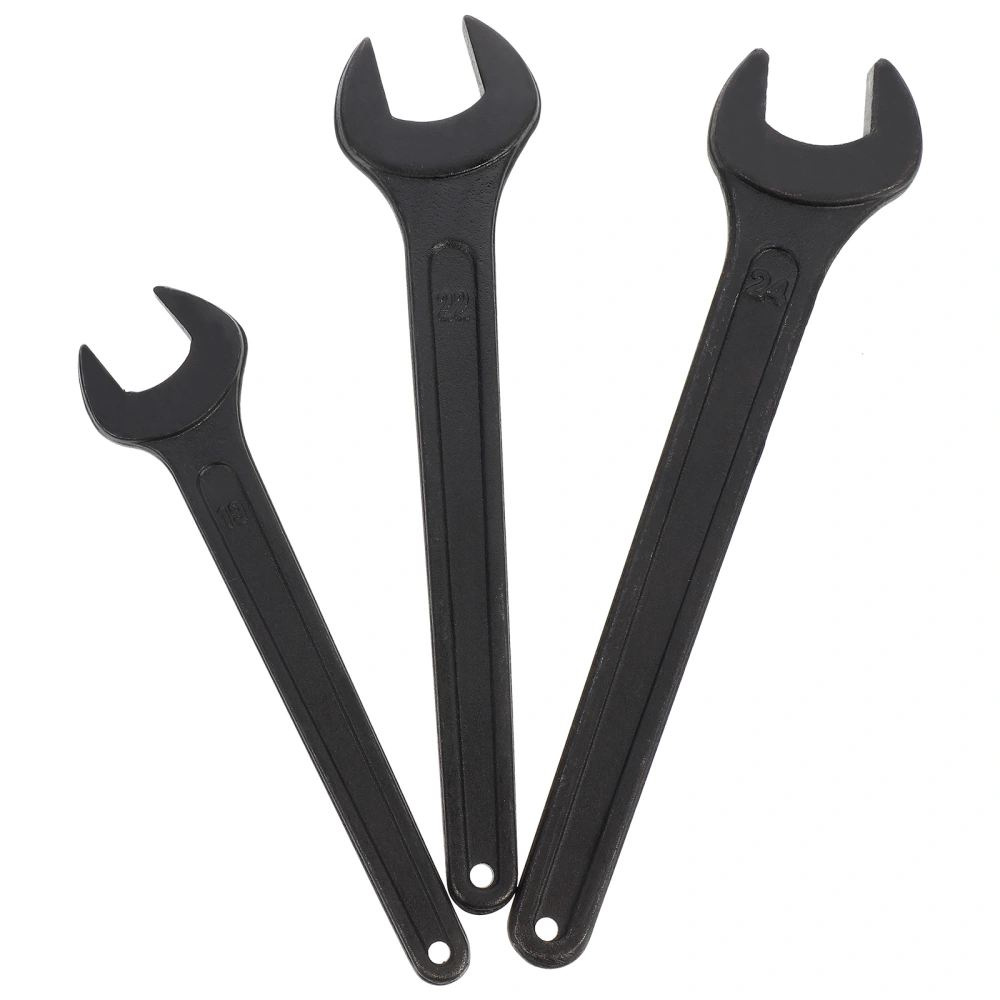 3pcs Portable Steel Spanners Open-End Wrench Tools Metal Single Head Wrenches