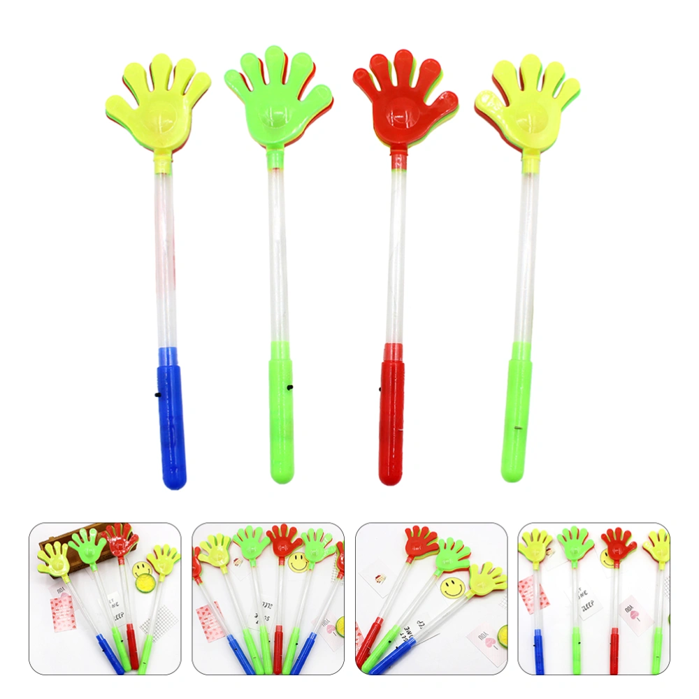 4Pcs Luminous Hand Clap Glow Stick Hand Clap Plastic Hand Clap (Random Color)