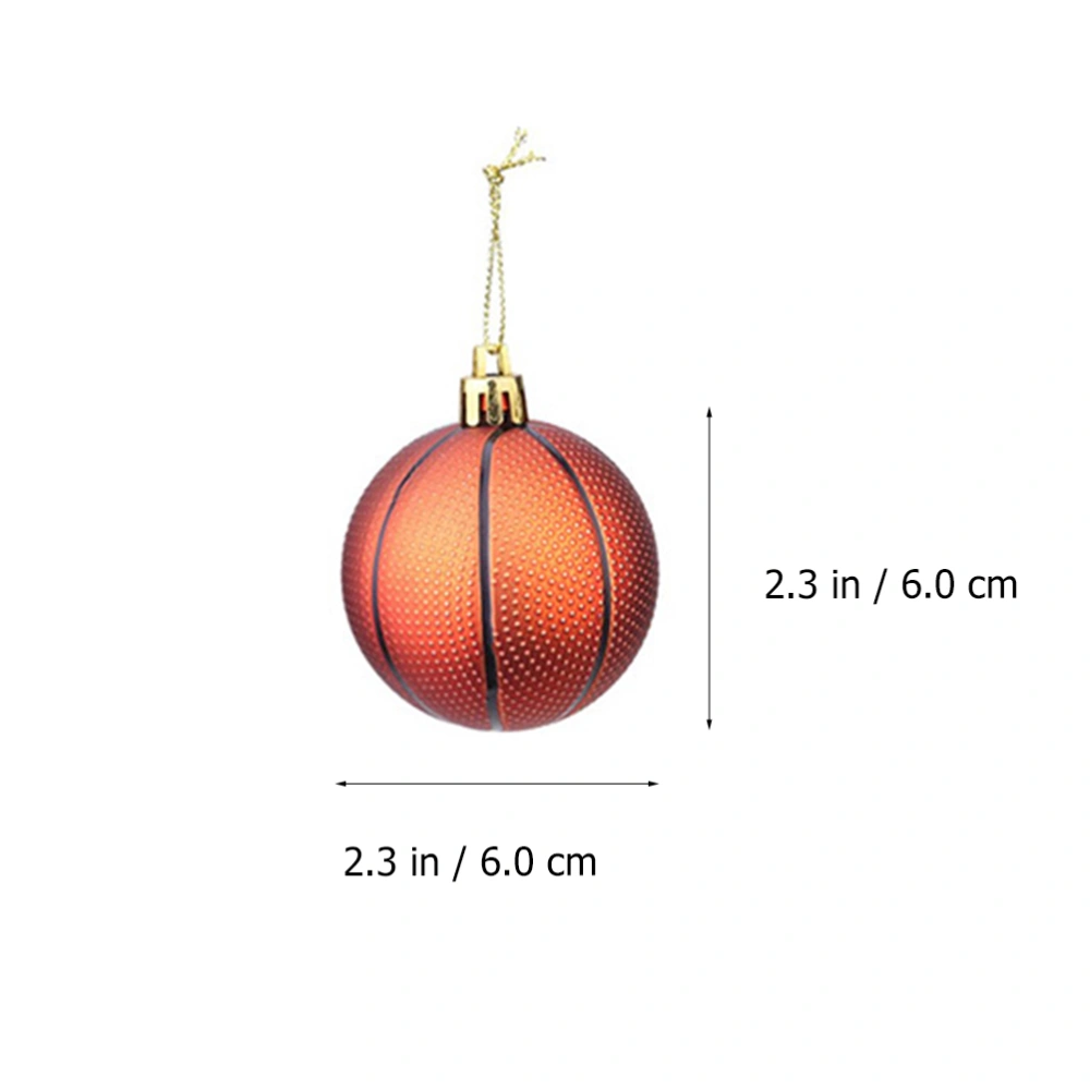 12pcs Christmas Tree Pendant Rugby Ball Basketball Pendant Party Decor Accessory