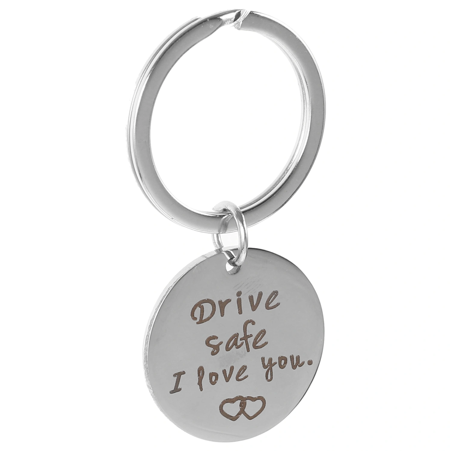 2 pcs Pendant Keychain Driving Safe Keychain Stainless Steel Keychain Decorative Keychains
