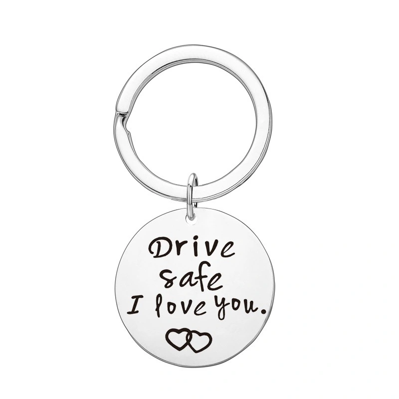 2 pcs Pendant Keychain Driving Safe Keychain Stainless Steel Keychain Decorative Keychains