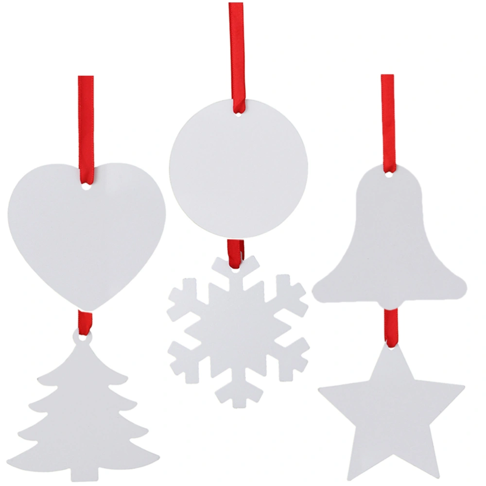 6pcs Christmas DIY Sublimation Ornaments Heat Transfer Hanging Christmas Decoration