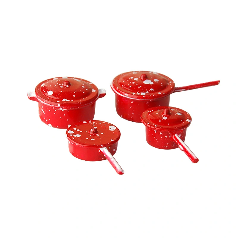 4Pcs Miniature Stew Pot Mini House Miniature Pot Kitchen Food Cookware Mini Kitchen Doll Mini Pot