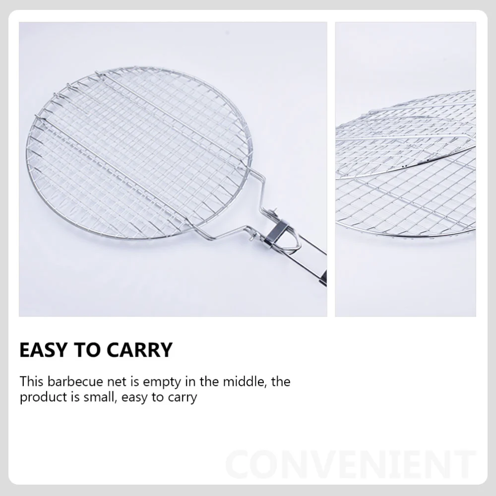 1 Set of Barbecue Clips Stainless Steel Barbecue Net Grilled Fish Tools with Storage Bag