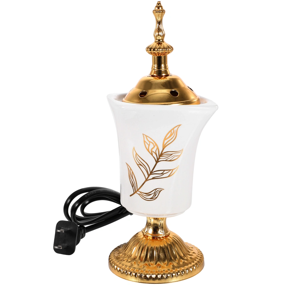 Electric Incense Burner Middle Eastern Style Desktop Censer Burner for Yoga Spa Aromatherapy (US Plug)