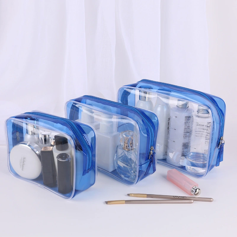 1 Set Makeup Bag Zippered Pouch Transparent Toiletry Bag Storage Bag For Travel