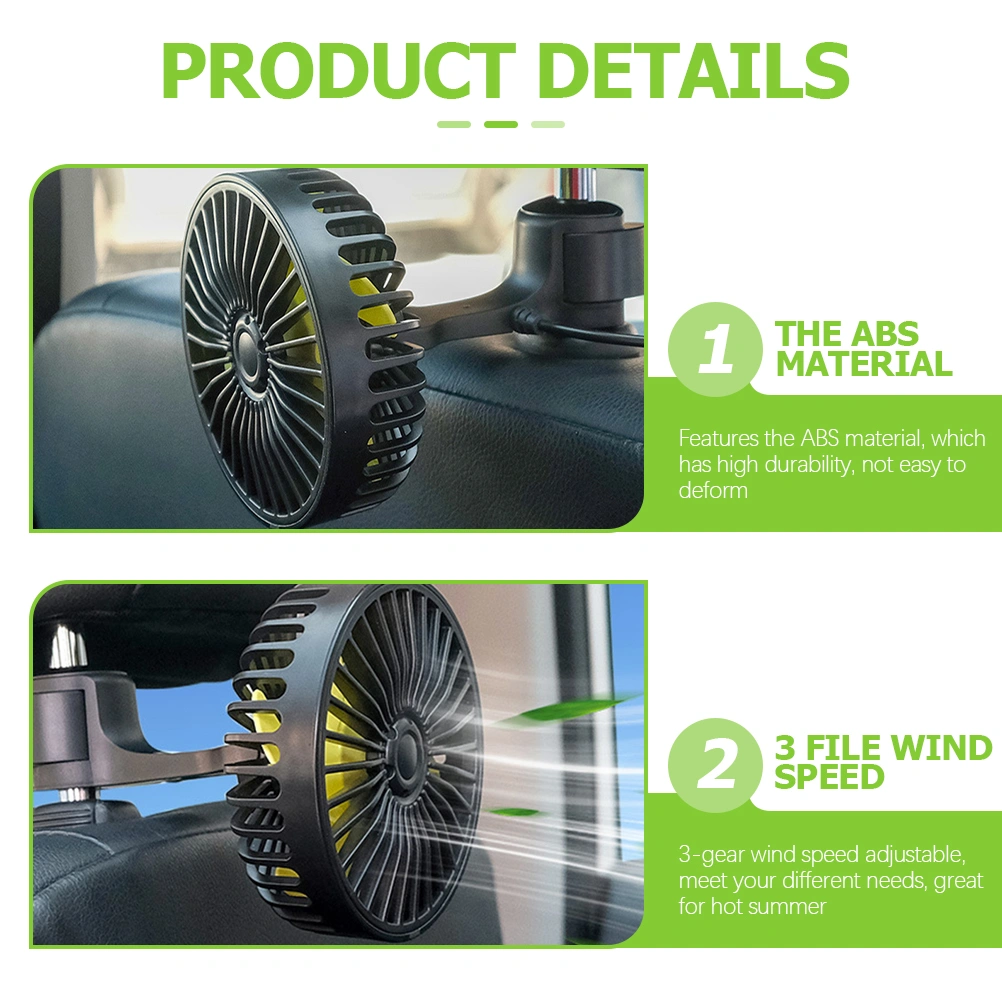 Car Fan Clip-on Electric Car Fan USB Car Cooling Air Fan Air Circulation Fan