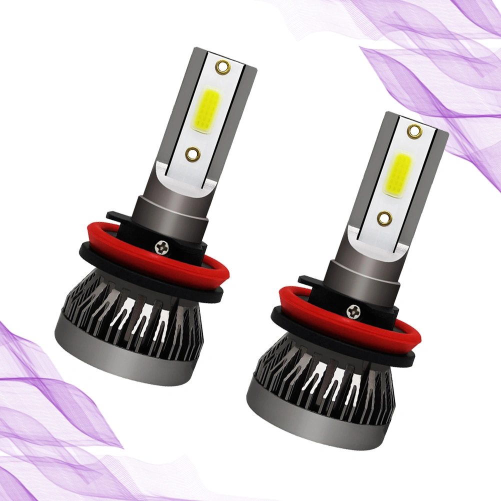 2 PCS Mini H8/H9/H11 LED Headlight Bulbs 36W 6000LM LED High Beam Low Beam Integrated Fog Light