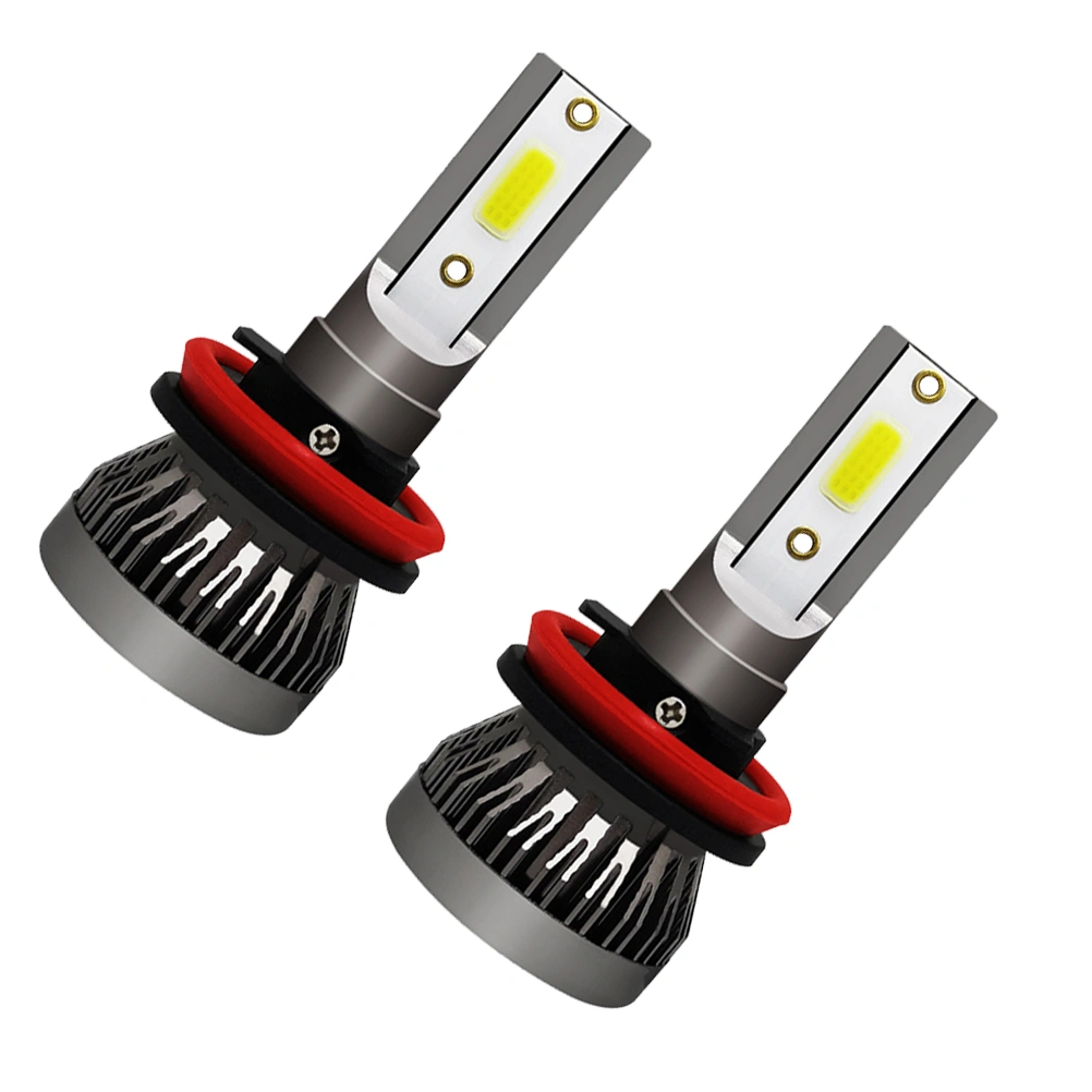 2 PCS Mini H8/H9/H11 LED Headlight Bulbs 36W 6000LM LED High Beam Low Beam Integrated Fog Light