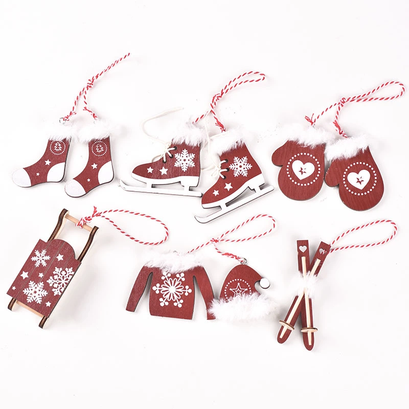 6pcs Cute Christmas Tree Decoration Party Hanging Ornament Xmas Party Hanging Decor