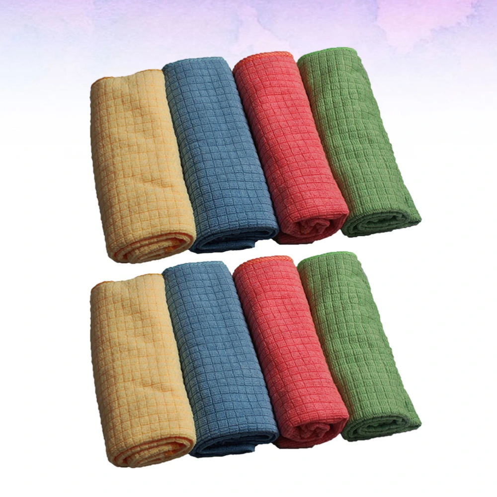 8pcs Kitchen Multifunction Cleaning Cloth Absorbent Dishcloth Scouring Pad Household Supplies (Mixed Colors)