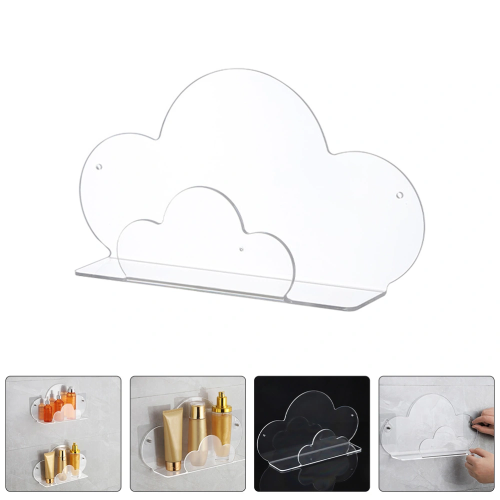 2Pcs Cloud Shaped Floating Shelf Nordic Style Wall Holder Bathroom Wall Organizer