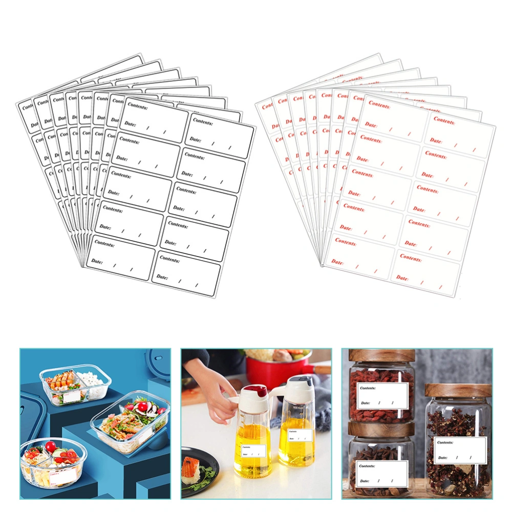 200pcs Food Containers Labels Freezer Food Labels Removable Food Storage Stickers