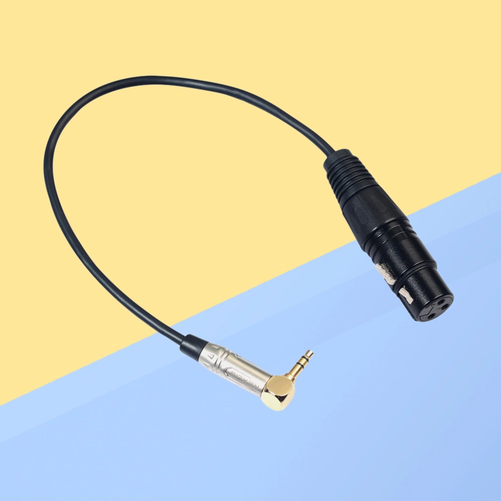 0.3 Meter 90 Degree Elbow 3.5MM To XLR Sound Mobile Phone Microphone Connect Cable Adapter(Black)