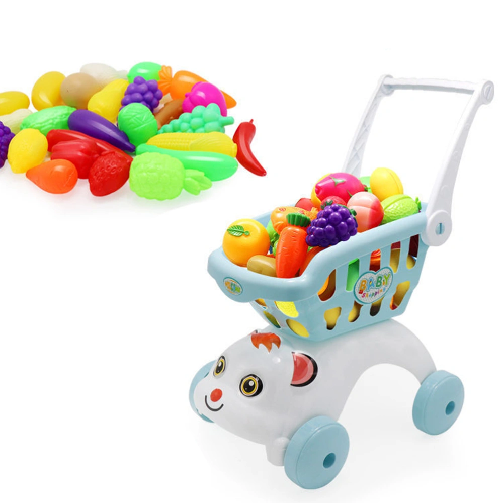 Supermarket Shopping Cart Simulation Play Toy Mini Plastic Trolley for Children