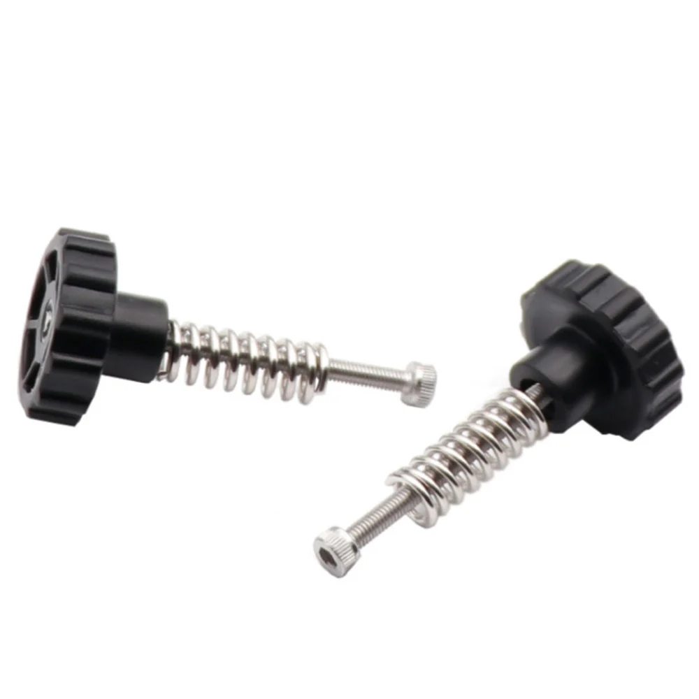 1 Set 3D Printer Parts M3x45 Screw Nut Leveling Spring Kit for Heated Bed (Black)