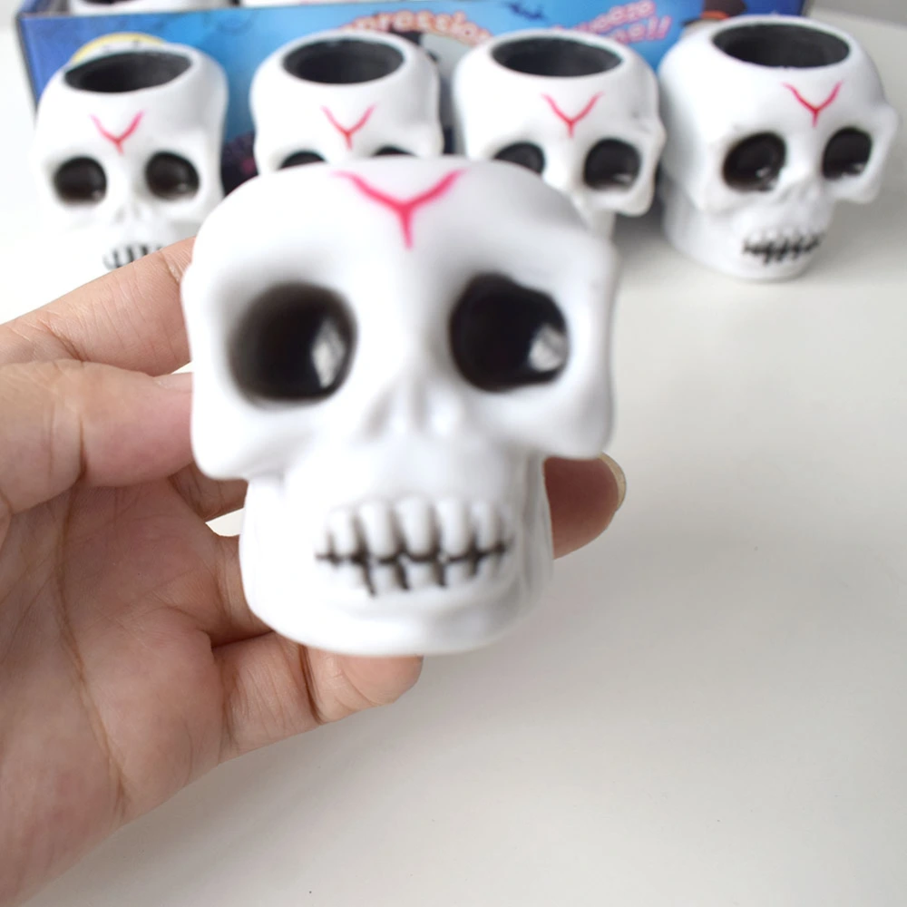 Halloween Squeeze Skull Cup Plaything Scary Halloween Squeeze Skull Cup Prop