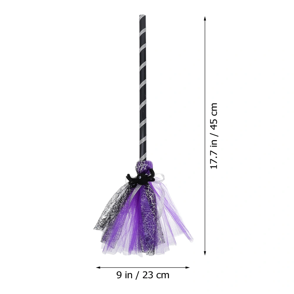 1Pc Masquerade Prop Halloween Theme Witch Broom Party Decorative Broom