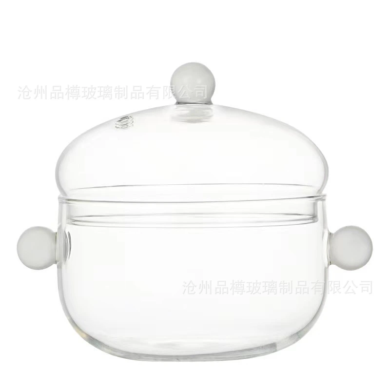 Glass Saucepan Glass Stovetop Pot with Lid Glass Cookware for Pasta Noodle Soup