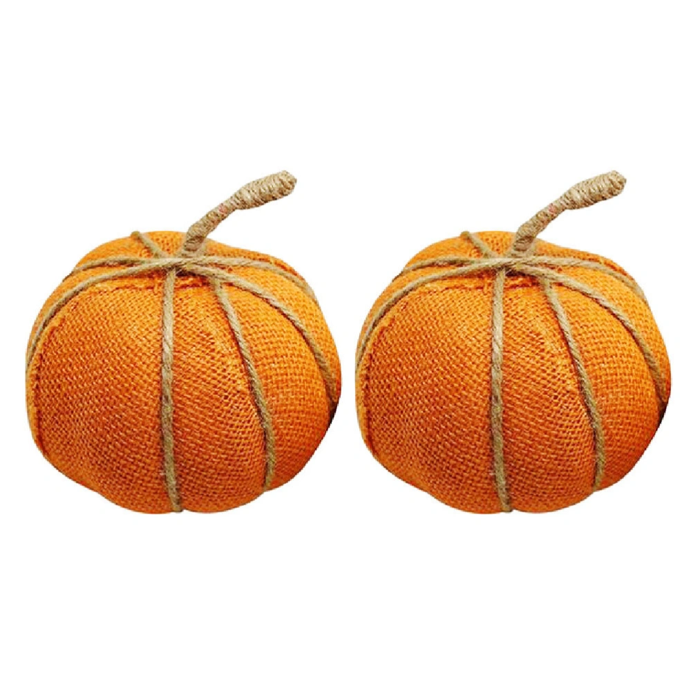 2pcs Artificial Pumpkin Decor Halloween Pumpkin Ornament Halloween Layout Decor