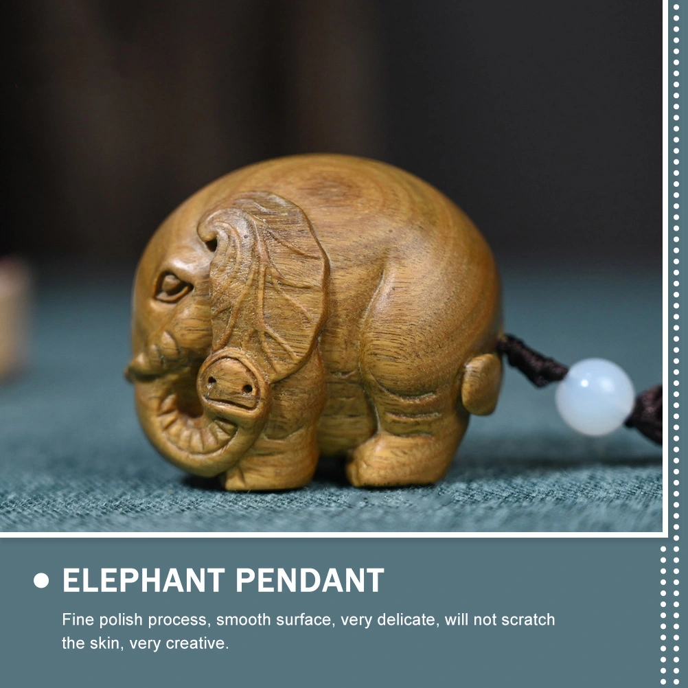 Lovely Elephant Wooden Mobile Phone Pendant Key Chain Pendant Hanging Pendant