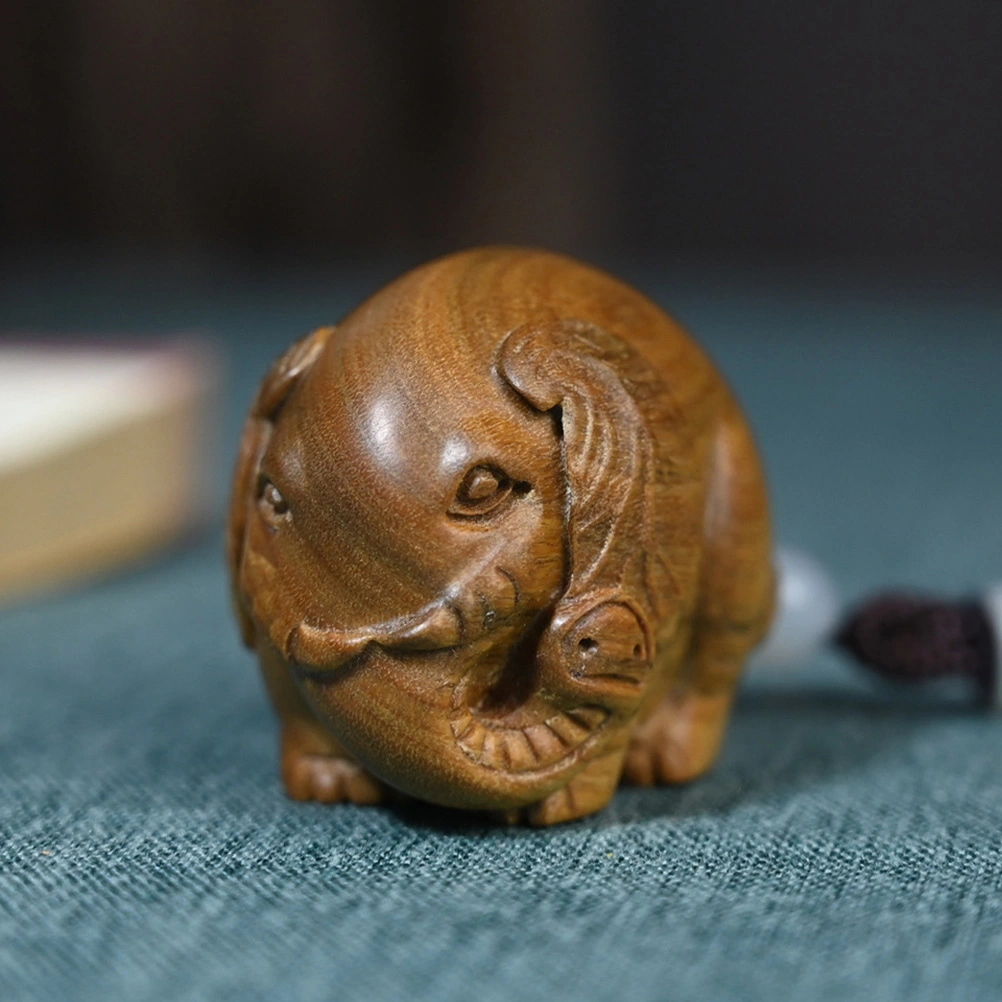 Lovely Elephant Wooden Mobile Phone Pendant Key Chain Pendant Hanging Pendant