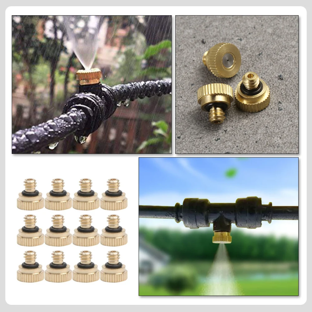 10Pcs Misting Nozzle Low Pressure Atomizing Misting Sprayer Nozzle Outdoor Cooling System Nozzle