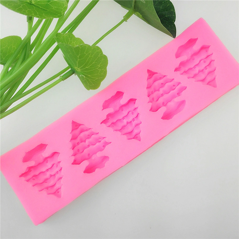 Christmas Tree Silicone Molds 5 Tree Shape Cake Decorating Tools Baking Mold for Cupcake Dessert Chocolate Fondant