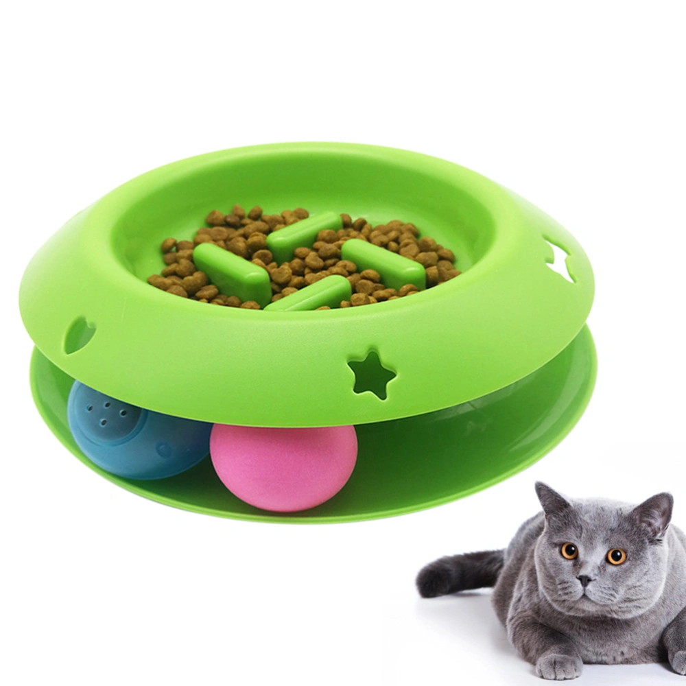 Rolling Ball Slow Food Feeder Slow Eating Bowl Cat Feeding Bowl Sound Ball Bowl (Random Color)