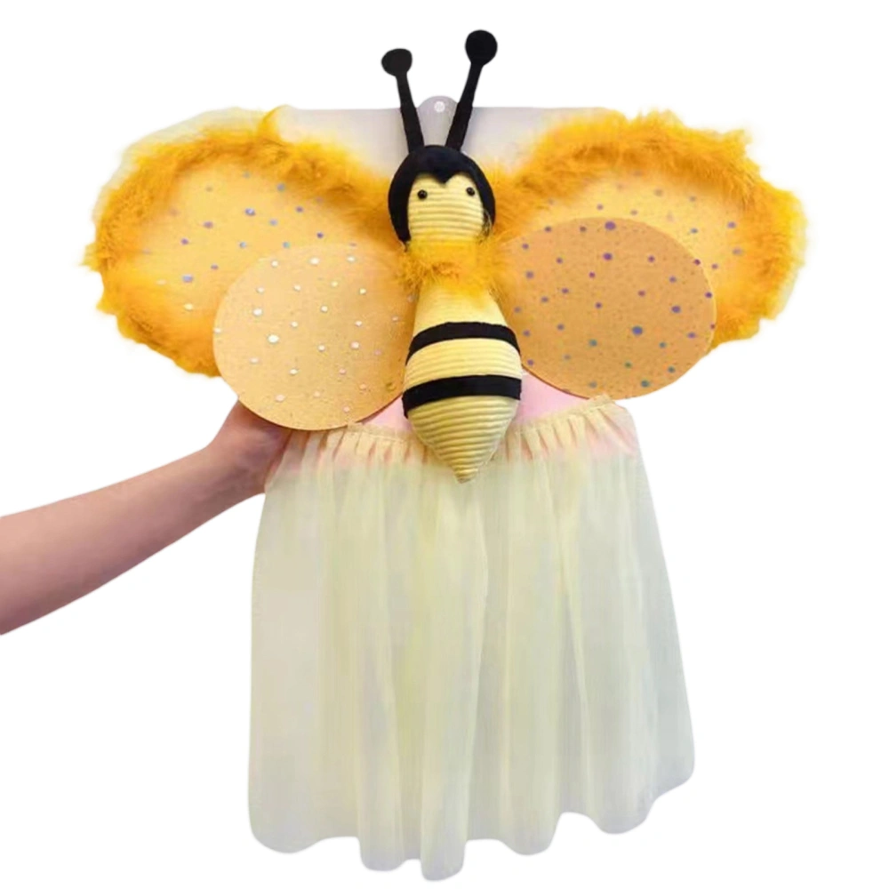 Kids Girls Bee Costume, Elastic Waist Tulle Skirt with Wings