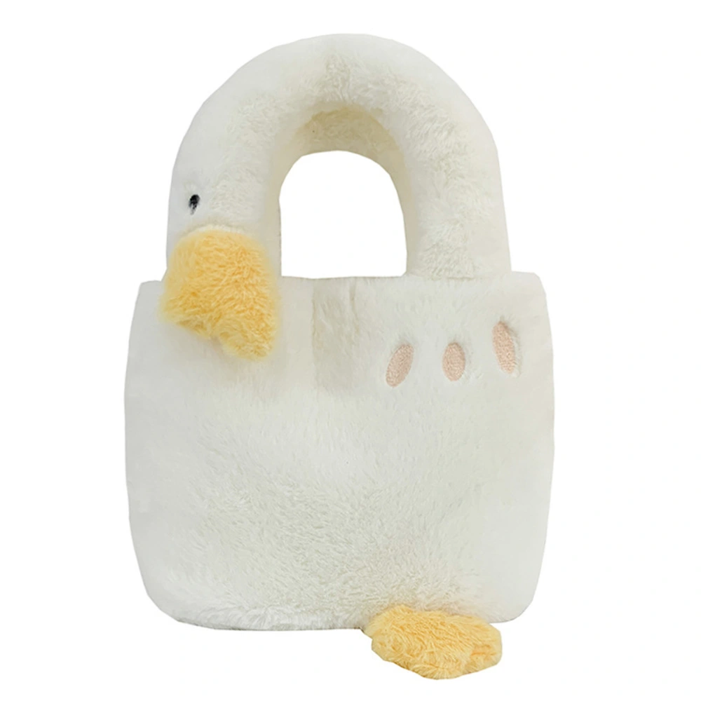 Fashion Plush Tote Bags for Women Girls Big White Goose Handbag