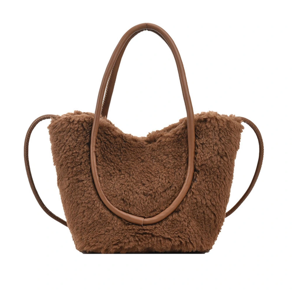 Women Stylish Handbag Autumn and Winter Lamb Wool Bucket Bag