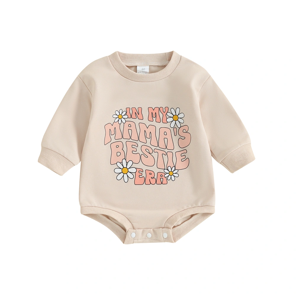 Girls Sweatshirt Romper Letter Print Long Sleeve Jumpsuits for Infant