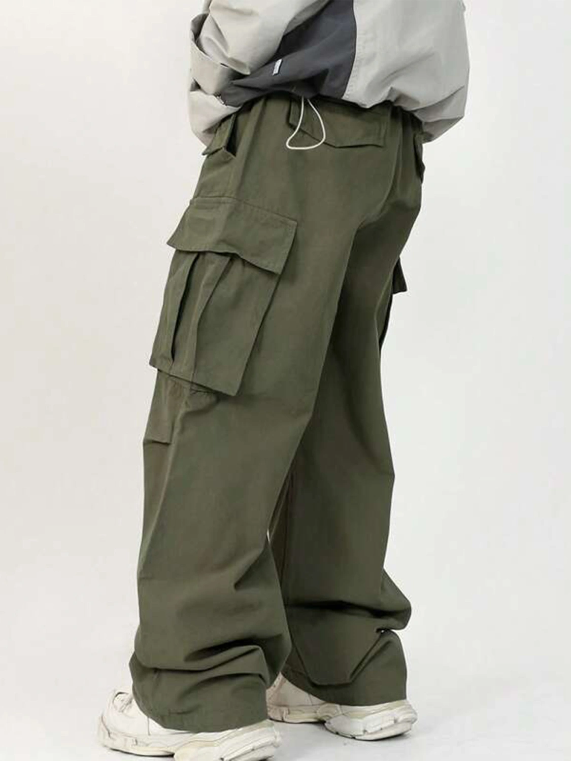 Men Baggy Cargo Pants with Pockets Loose Elastic Jogger Sweatpants 