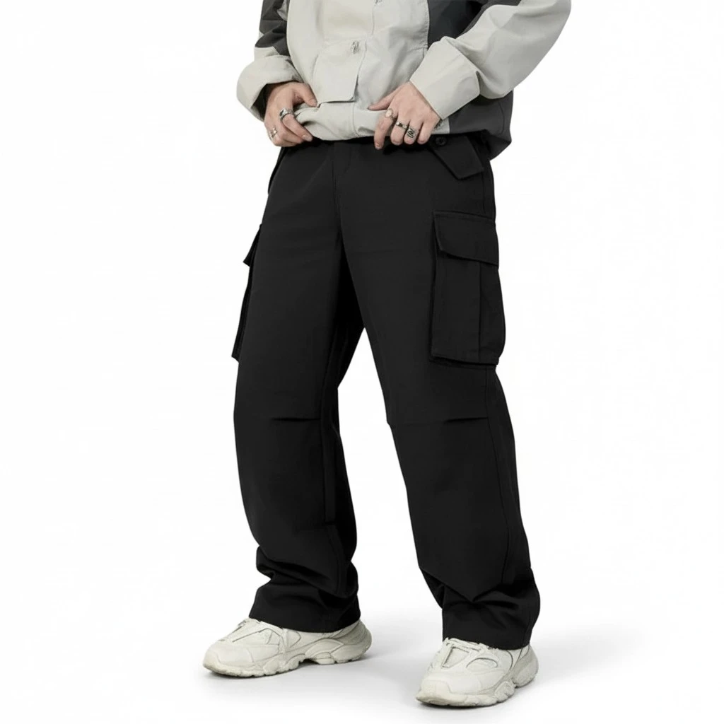 Men Baggy Cargo Pants with Pockets Loose Elastic Jogger Sweatpants 