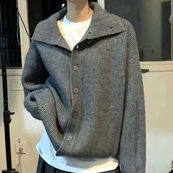Vertical Lapel Thick Knit Cardigan For Women