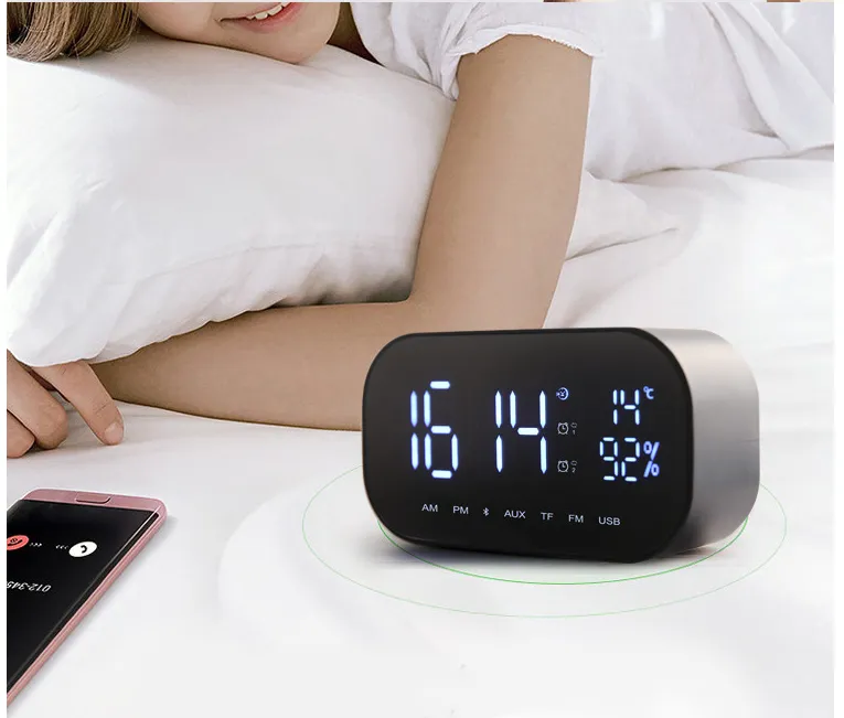 Creative Alarm Clock Radio Wireless Bluetooth Speaker