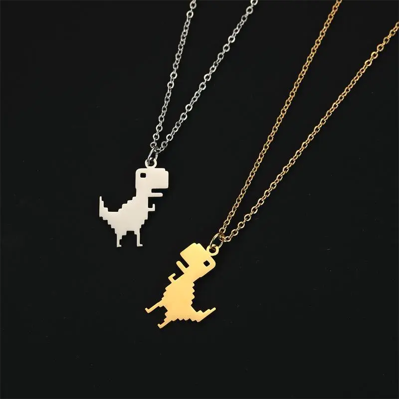 Titanium Steel Cut Cartoon Cute Animal Necklace