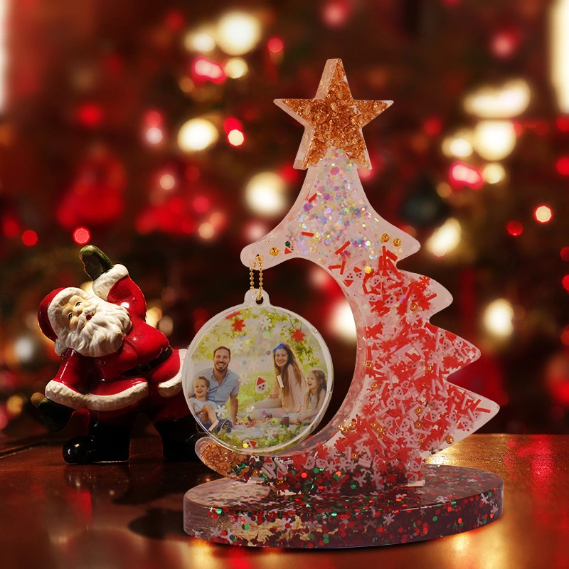 Crystal Glue Resin Christmas Tree Photo Frame Silicone Mold