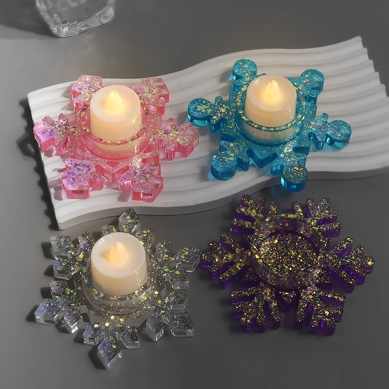 Epoxy Two-in-one Snowflake Aromatherapy Candle Silicone Mold