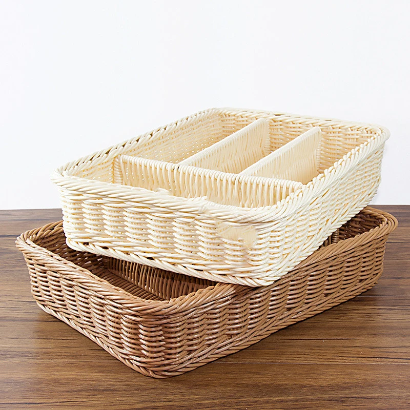 Rattan Woven Tableware Storage Knife Fork Chopsticks Basket