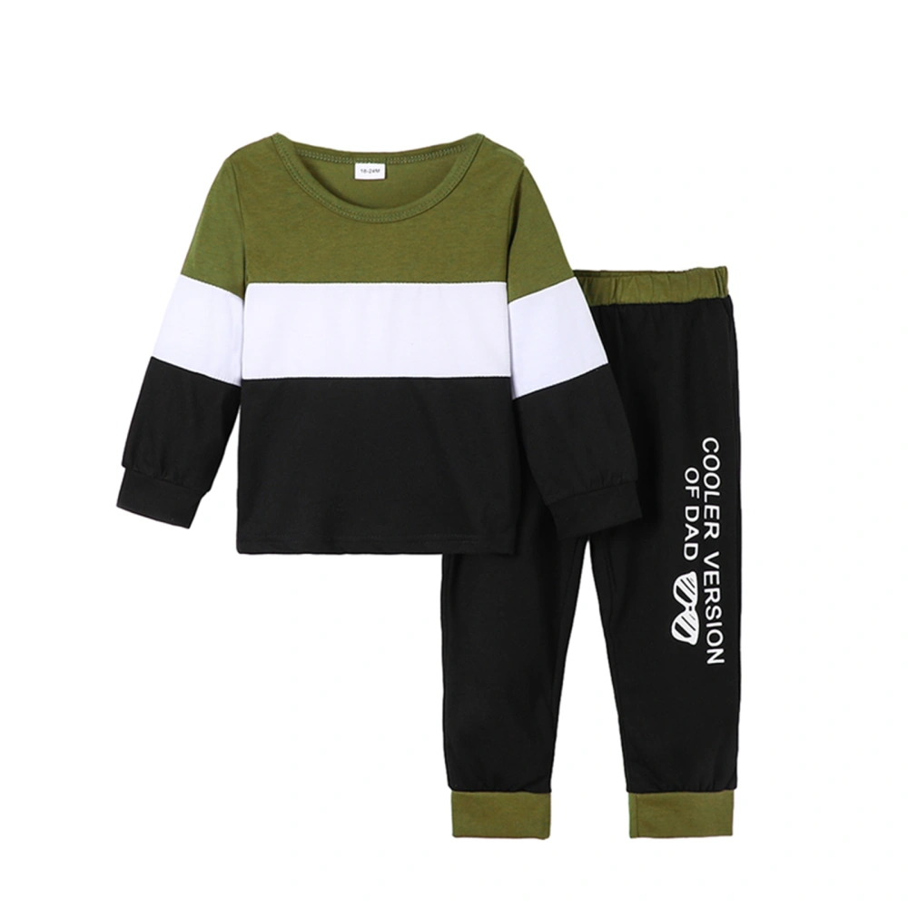 Kids Boys Fall Outfits Contrast Color Sweatshirts and Long Pants