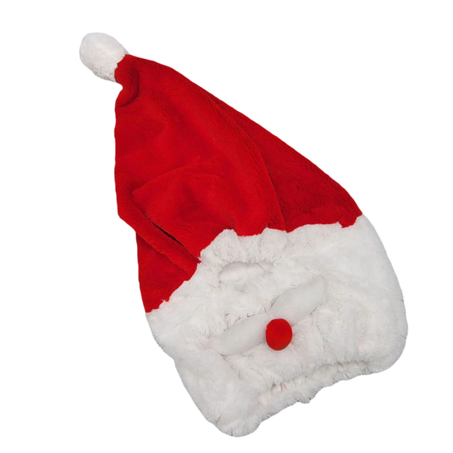 Christmas Motorcycle Shield Cover Santa Claus Hat Funny Plush Decor